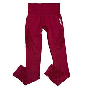 GYMSHARK Beet Red Energy Seamless Leggings High Rise Stretch Active Wear Sz XS/S